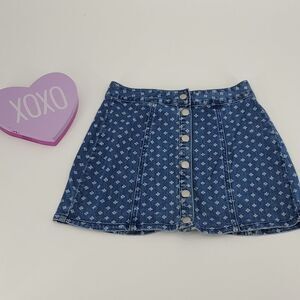 KENDALL & KYLIE Women 25 blue white button-down Denim Jeans skirt